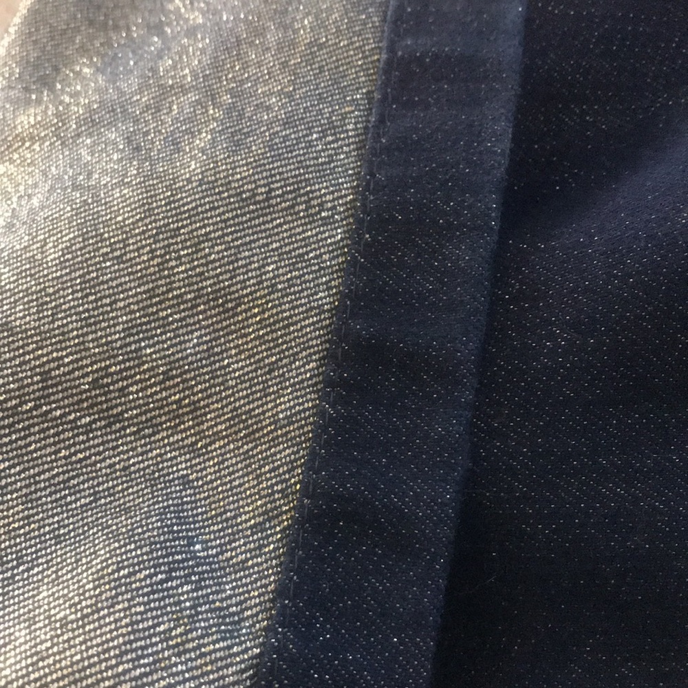 Escada Glitter Denim High Rise Straight Leg Jeans - Picture 6 of 12